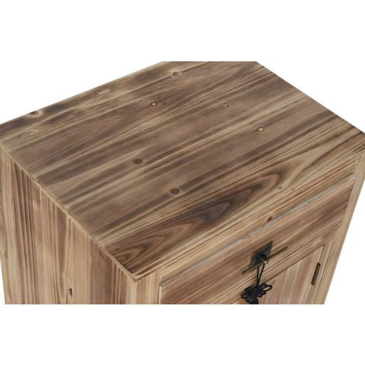 Éjjeliszekrény lucfenyő, mdf 45x34x66 cm natúr, piros
