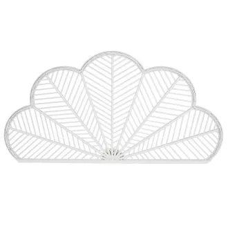 Ágytámla bambusz, rattan 160x2,5x81 cm fehér