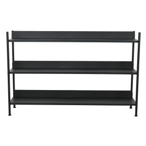 Polc fém 120x30x76 cm fekete