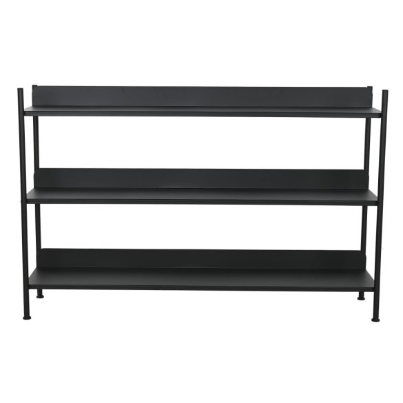 Polc fém 120x30x76 cm fekete
