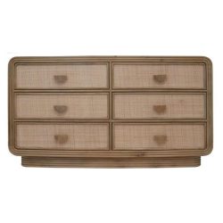 Comoda madera ratan 160x42x88 73,00