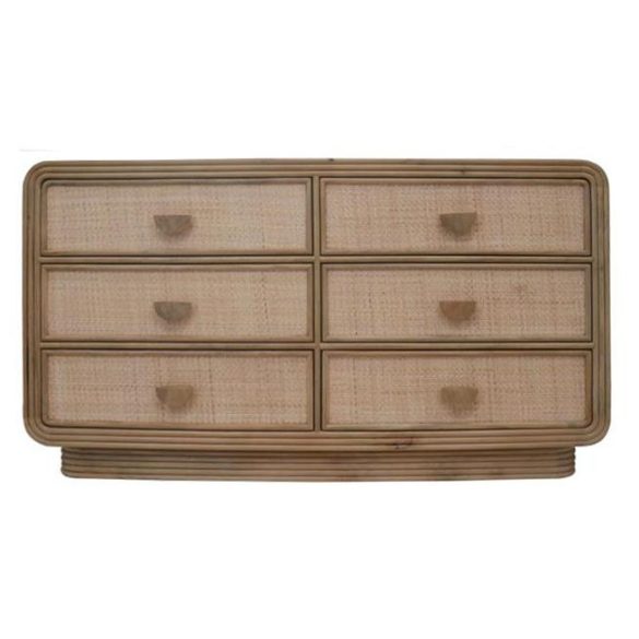 Comoda madera ratan 160x42x88 73,00