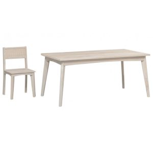 Mesa comedor mango 173x90x75 blanco roto