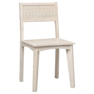 Szék mangófa, rattan 45x45x85 cm törtfehér