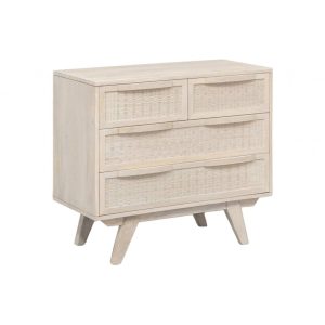 Comoda mango ratan 85x40x75 blanco roto