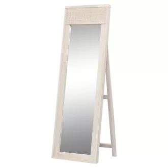 Öltöző tükör mangófa, rattan 58x8x175 cm natúr