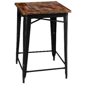 Mesa bar metal madera 66x66x106