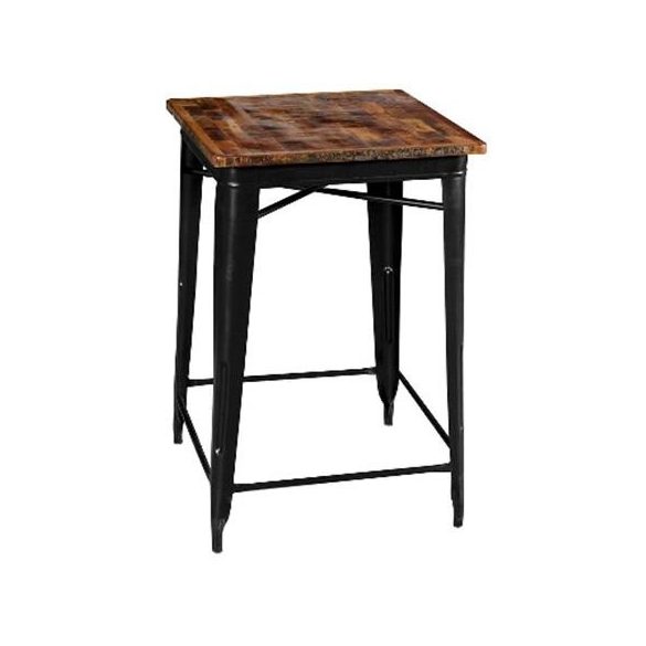 Mesa bar metal madera 66x66x106