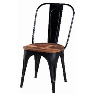 Silla metal madera 48x55x92 negro