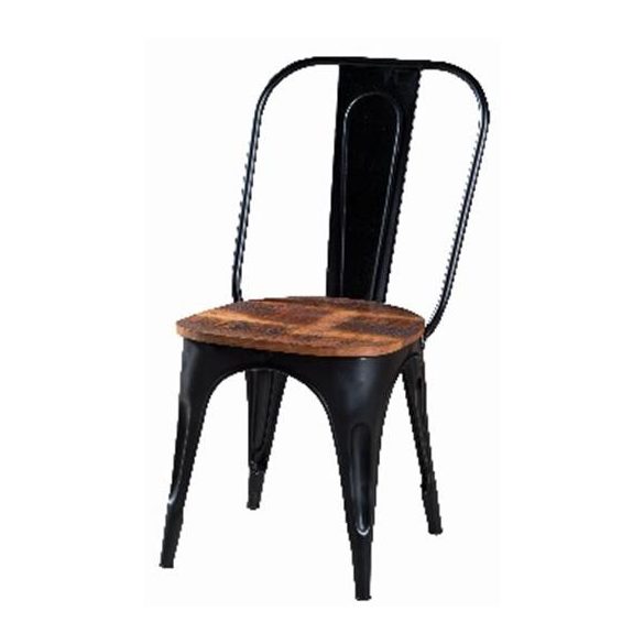 Silla metal madera 48x55x92 negro