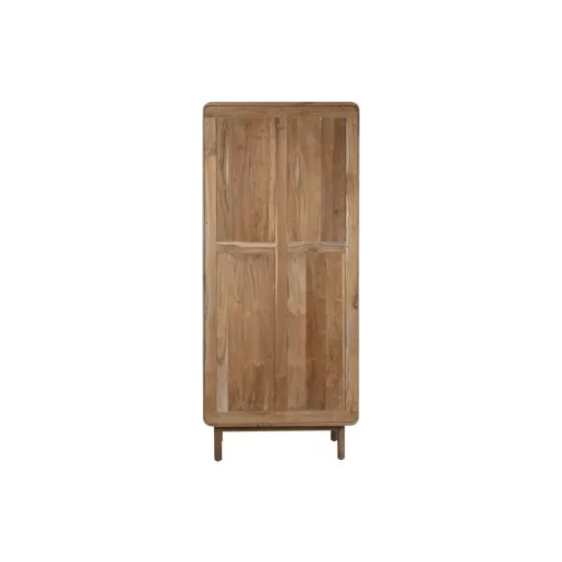 Vitrin teakfa, üveg 80x45x190 cm natúr