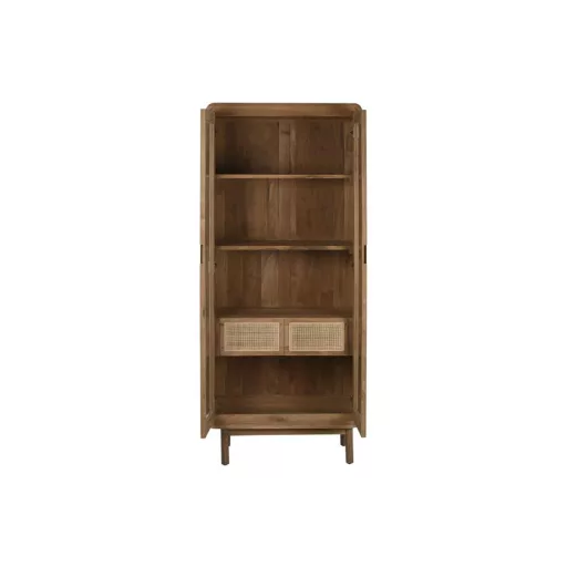 Vitrin teakfa, üveg 80x45x190 cm natúr