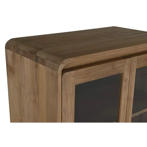 Vitrin teakfa, üveg 80x45x190 cm natúr