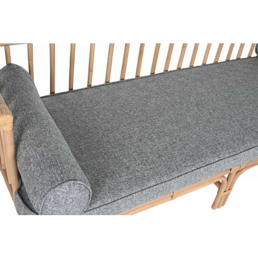 Kanapé bambusz, rattan 195x75x70 cm natúr, szürke