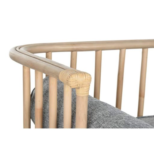Kanapé bambusz, rattan 195x75x70 cm natúr, szürke