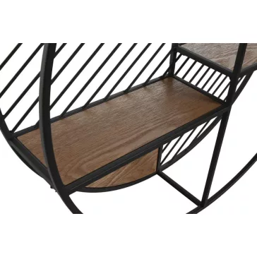 Polc falra fém, mdf 60x12x60 cm fekete, natúr