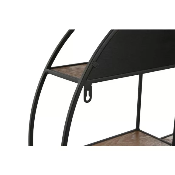 Polc falra fém, mdf 60x12x60 cm fekete, natúr