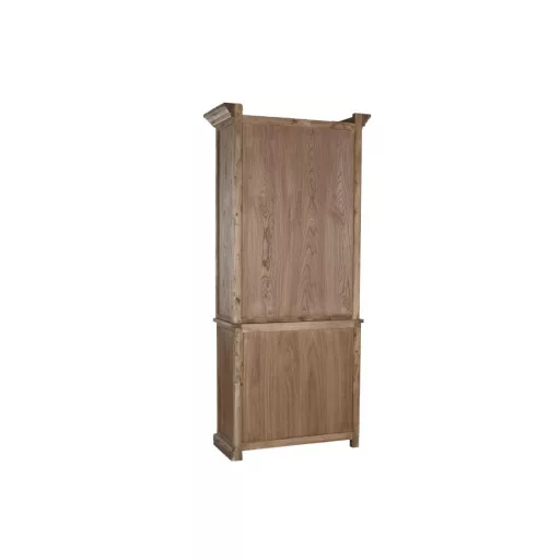Vitrin újrahasznosított fa, szilfa, üveg 100x45x220 cm natúr