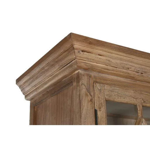 Vitrin újrahasznosított fa, szilfa, üveg 100x45x220 cm natúr