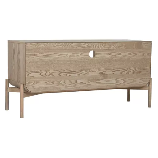 Tv-s szekrény lucfenyő, rattan 126x40x60 cm natúr