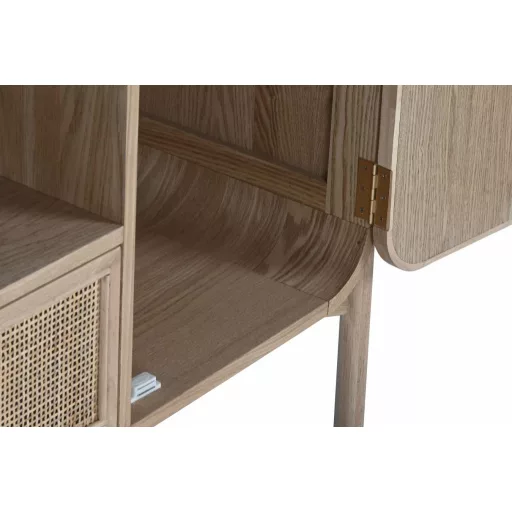 Tv-s szekrény lucfenyő, rattan 126x40x60 cm natúr