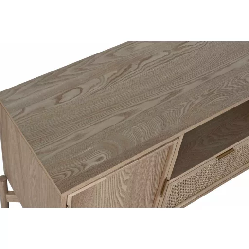 Tv-s szekrény lucfenyő, rattan 126x40x60 cm natúr