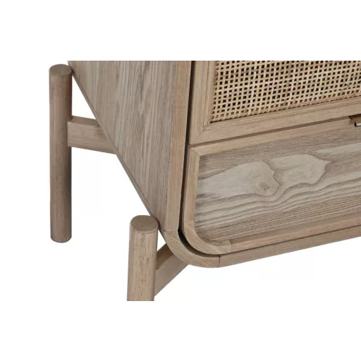 Komód lucfenyő, rattan 52x35x100 cm natúr
