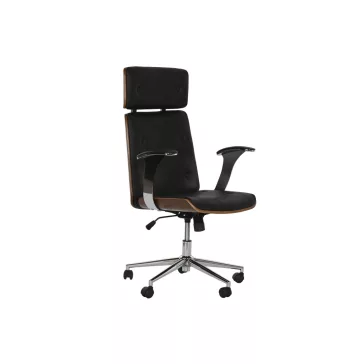 Forgószék fa, poliuretán 71x69x108,5 cm fekete
