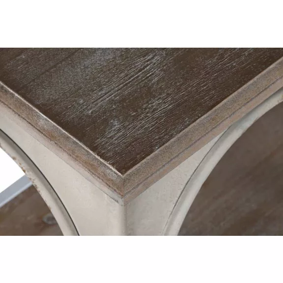 Polc fém 159x36,5x91 cm fehér, barna