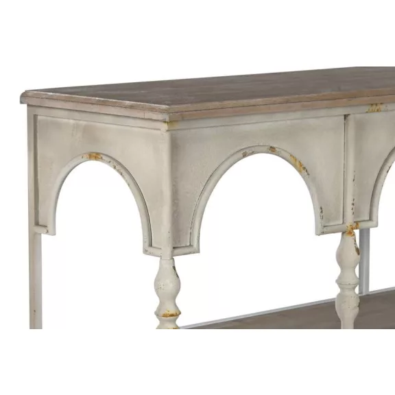 Polc fém 159x36,5x91 cm fehér, barna