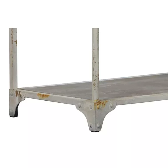 Polc fém 159x36,5x91 cm fehér, barna
