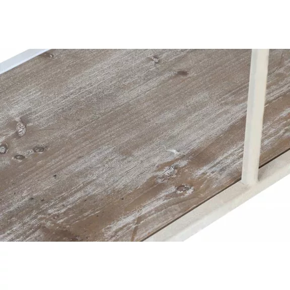 Polc fém 159x36,5x91 cm fehér, barna