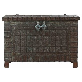 Láda teakfa, fém 114x40x75 cm barna