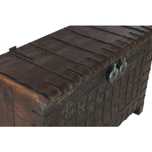 Láda teakfa, fém 114x40x75 cm barna