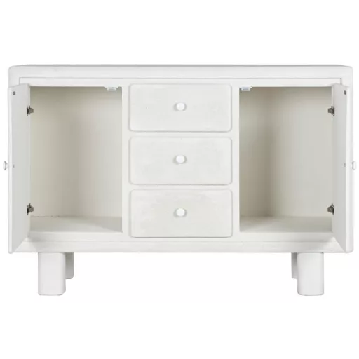 Komód mdf, lucfenyő 120x38x80 cm fehér