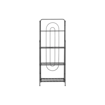 Polc fém 60x27x160 cm fekete