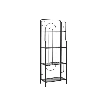 Polc fém 60x27x160 cm fekete