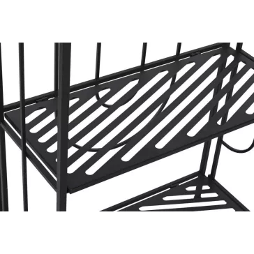 Polc fém 60x27x160 cm fekete