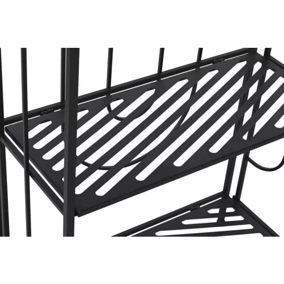 Polc fém 60x27x160 cm fekete
