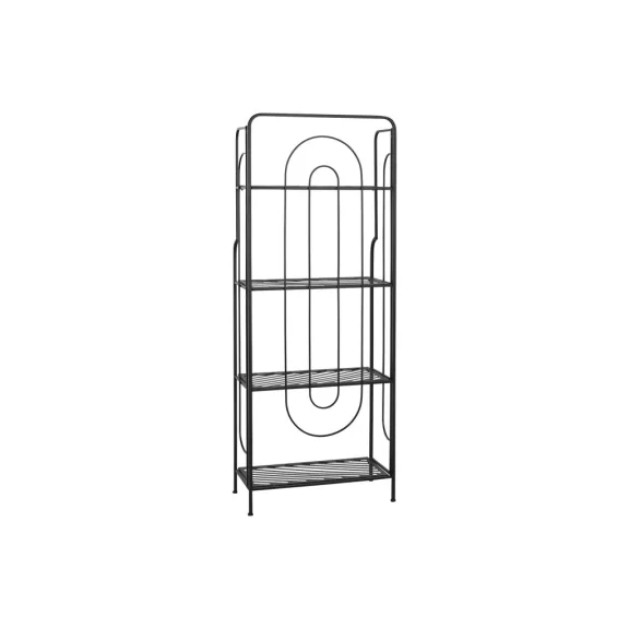 Polc fém 60x27x160 cm fekete