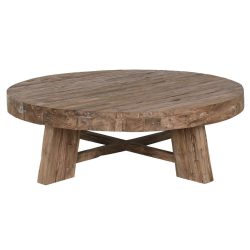Mesa centro teca reciclada 140x140x45 redonda