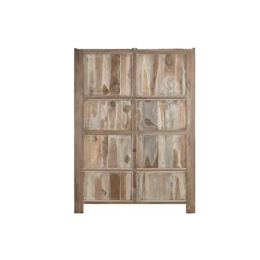 Szekrény újrahasznosított teakfa 130x45x180 cm natúr