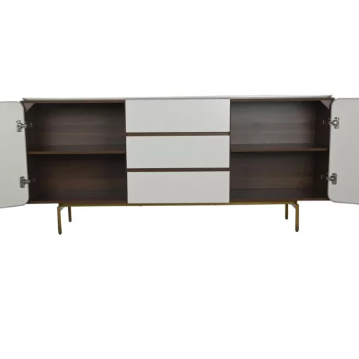Komód fa, mdf 183x41,5x80 cm fehér, barna