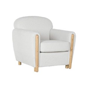 Sillon poliester madera 81x78x82 bucle blanco