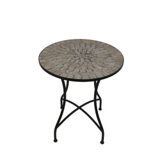   Kisasztal kovácsoltvas, mozaik mintával fém 60x60x72 cm színes