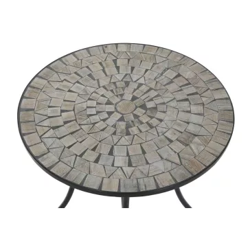   Kisasztal kovácsoltvas, mozaik mintával fém 60x60x72 cm színes