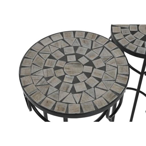 Kisasztal szett kovácsoltvas kovácsoltvas 30x30x69 cm színes s/3