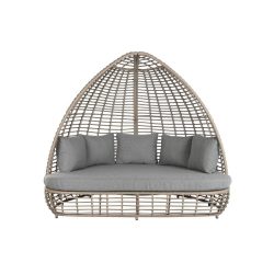 Kerti heverő rattan 198x168x168 cm szürke, fekete