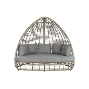 Kerti heverő rattan 198x168x168 cm szürke, fekete