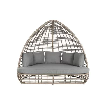 Kerti heverő rattan 198x168x168 cm szürke, fekete